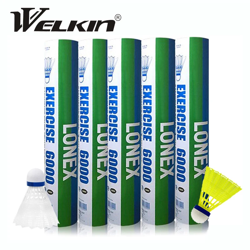 Nylon Shuttlecock 12 - 12 шт./бочка, сверхпрочный нейлоновый пластик для
